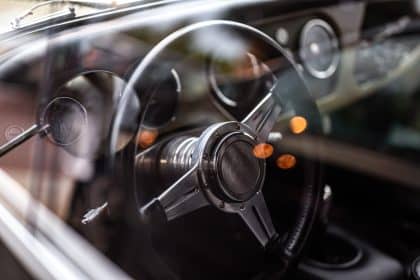 black and silver steering wheel